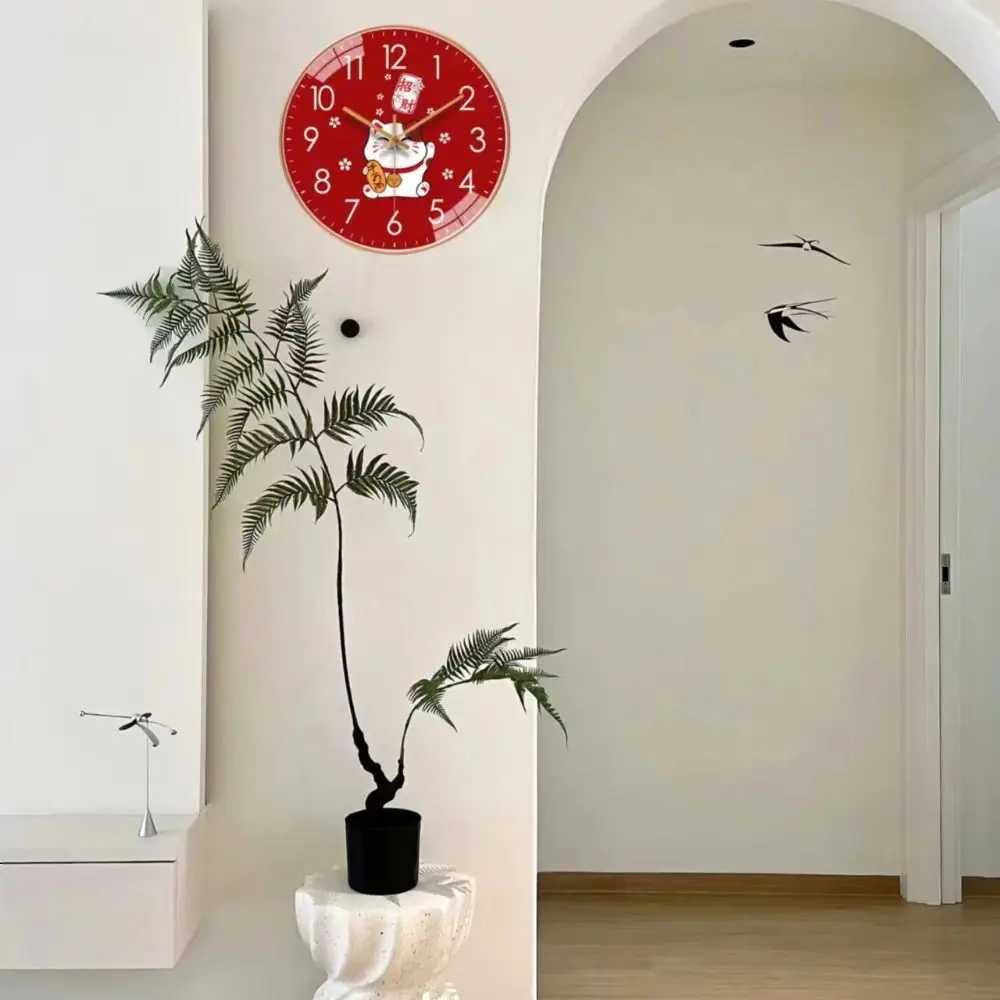 1PC Lucky Household Wall Clocks High Quality Simple Fashion Silent Wall Clock Cute Red Living Room Clock For 8-Inch Home Decor D260318