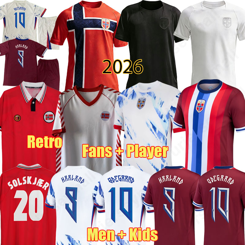 2026 Norway World Cup Soccer Jerseys Souvenir HAALAND NUSA BOBB THORSBY 24 25 26 Home Away VETLESEN STRAND LARSEN BERGE AJER Football Shirt men kids kit 214