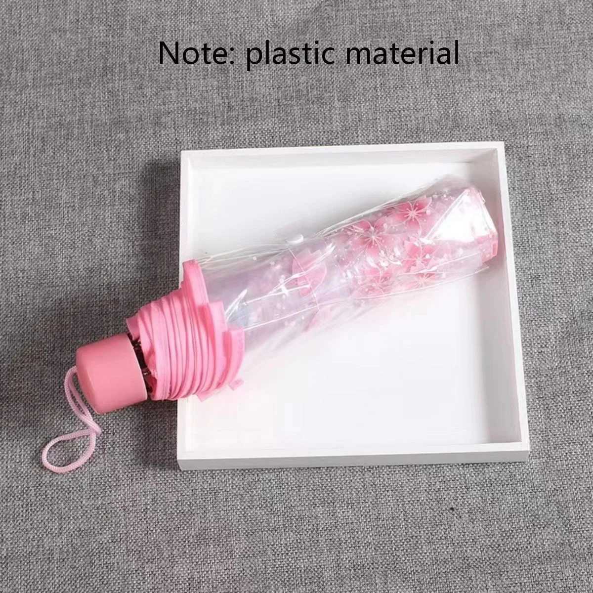 1pc Transparent umbrella windproof and rainproof cherry blossom girl umbrella PVC portable cute flower home rain gear H260318 - view 4