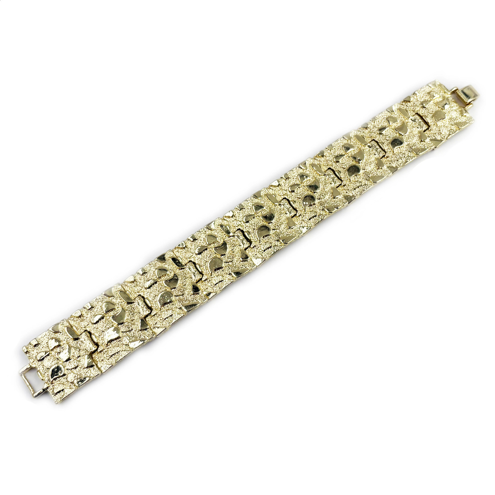 Mens Hip Hop Style Heavy Nugget Bracelet 8mm/15mm/25mm Three Sizes 14K Gold Plated Irregular Fashion Jewelry for Street Rock 260317