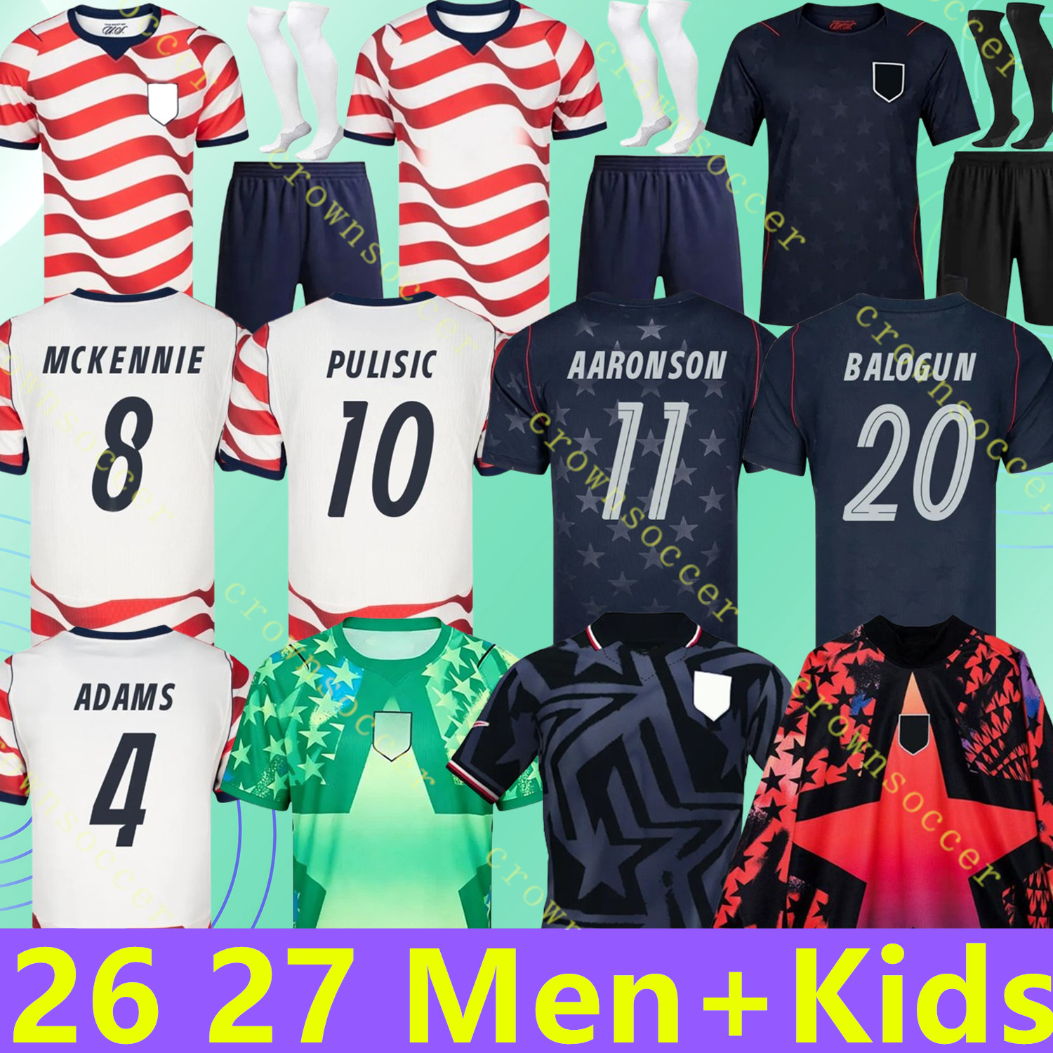 2026 2027 PULISIC MCKENNIE Football Jersey ERTZ ALTIDORE PRESS WOOD MORGAN LLOYD 26 27 America Football Shirt world cup 2026 United States Camisetas USA USMNT Men Kit