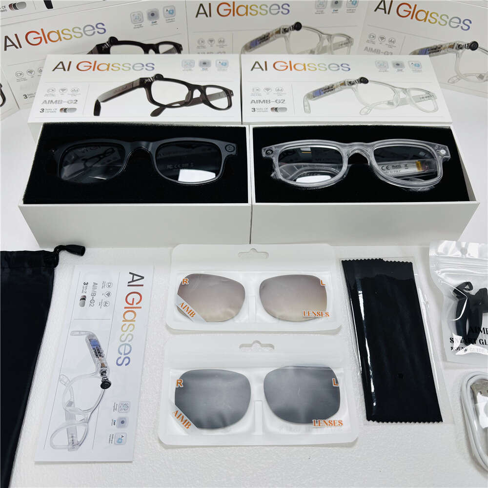 AIMB-G2 AI Smart Glasses UV Protection Bluetooth Call 1080P Video 8MP Camera Factory Direct Bulk Wholesale In Stock CKS