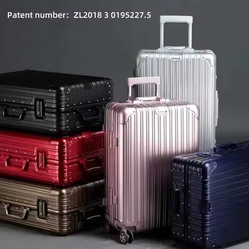 High Quality 100 Aluminum-magnesium alloy material 20/24/26/29 size travel Luggage Spinner Travel SuiTCase H260316