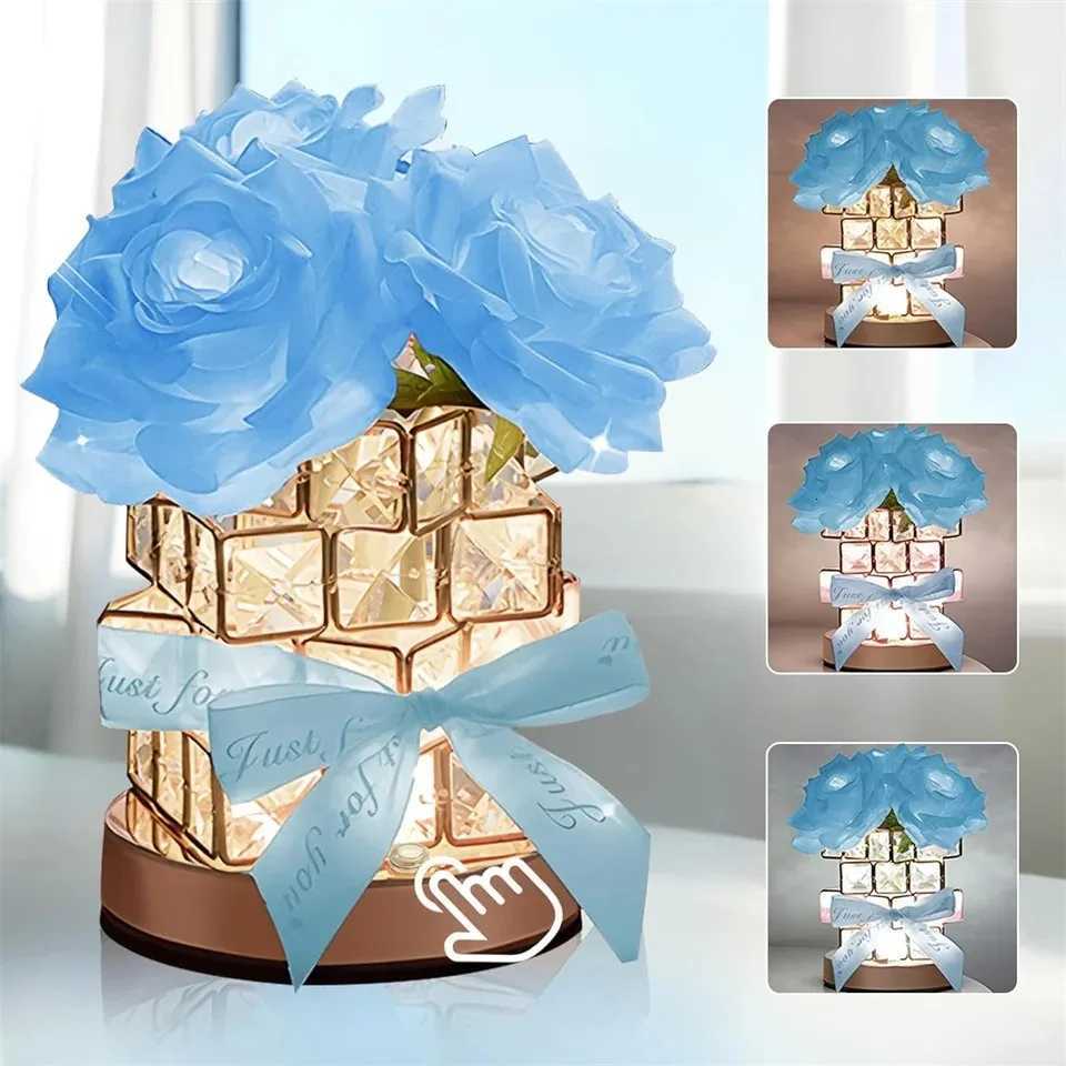 Sunflowers Flower Lamp Rechargeable Cordless Touch Table Lamp 3-Colour Infinitely Dimming Small Night Light for Living Room H260318