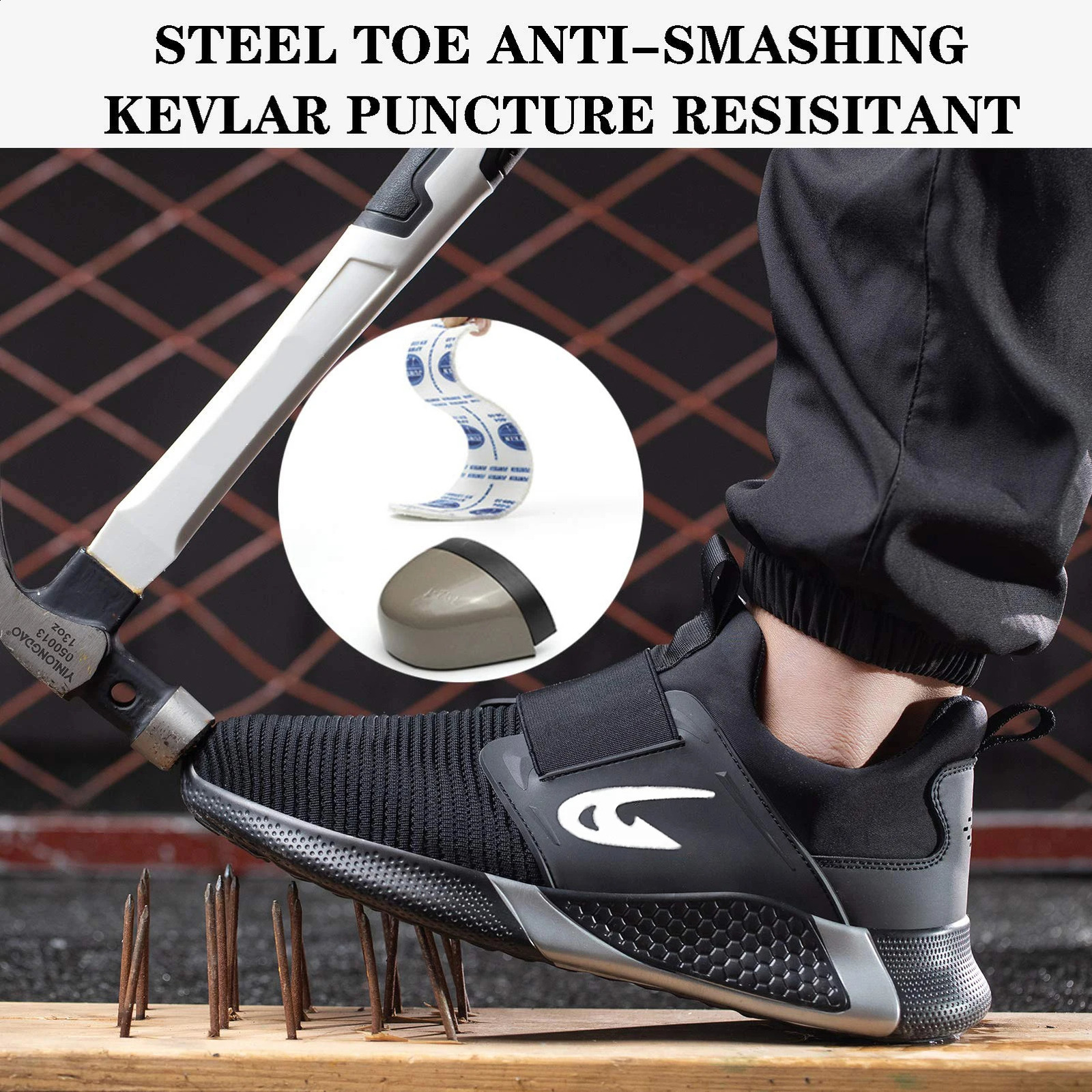 Steel Toe Safety Shoes for Men Women Puncture Proof Tread Sneakers Breathable Safety Shoes For Men Summer Lightweight Work Shoes 260318
