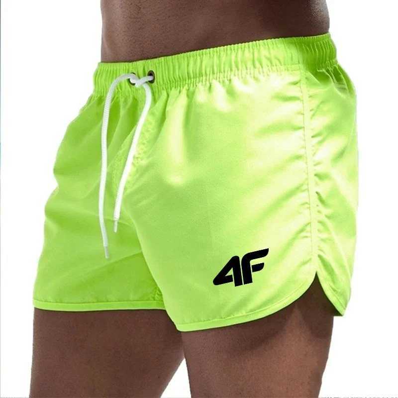Mens Shorts 2025 Beach Trunks Summer Swim Gym Pants Quick Drying Swimming Homme Surf Ventilate Drawstring Fashion Casual Daily M260318