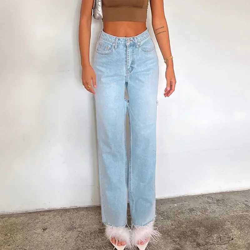 DRC Female Fashion All-match Denim Trousers Spring 2024 New Simple Casual All-match Slim Hot Girl Ripped JeansT260317