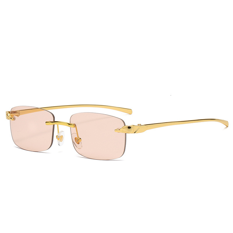 Luxury Brand Designer Sunglasses 2070 New Leopard Head Frameless Sunglasses European And American Fashion Cut Edge Glasses Personality Street Style Tr