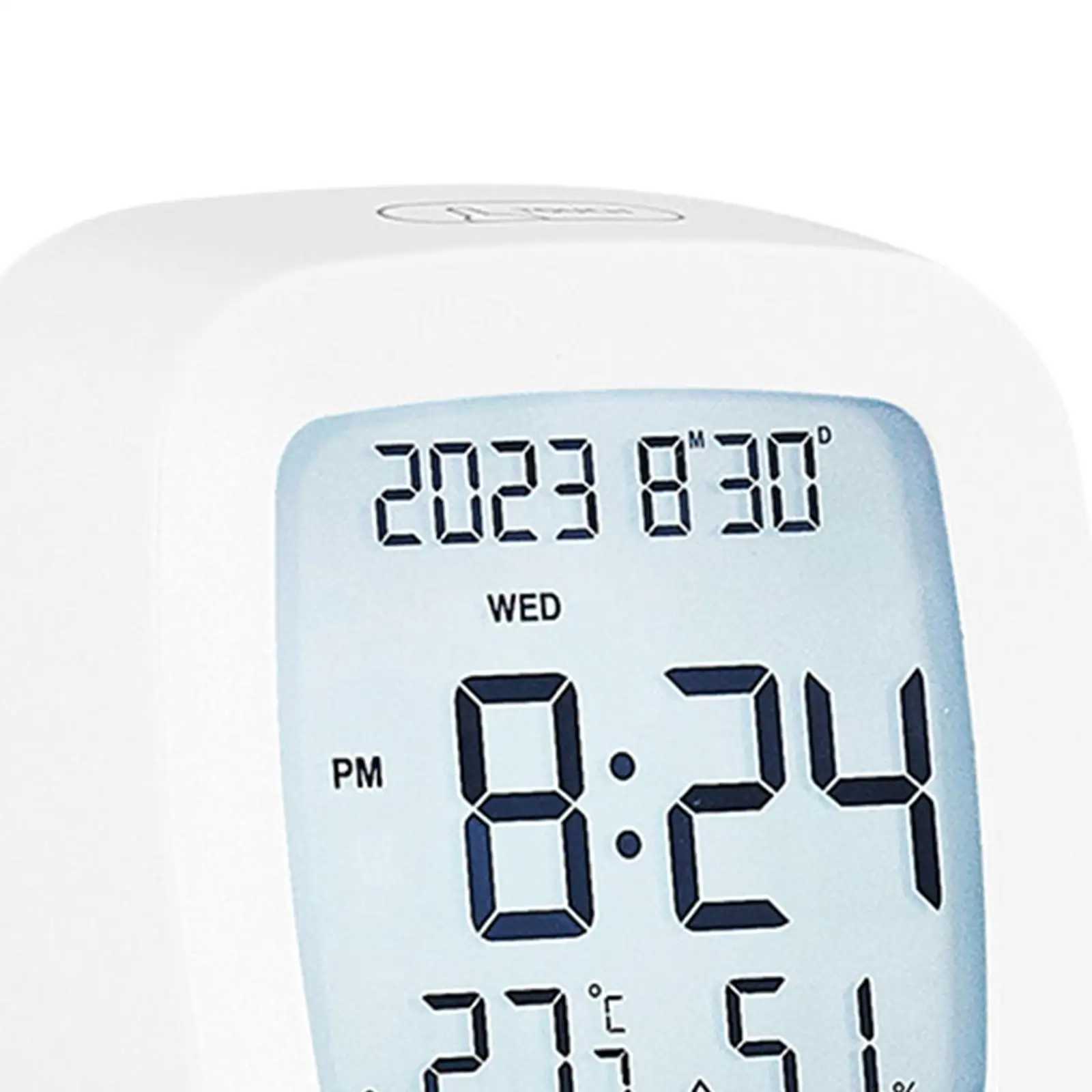 Small Digital Alarm Clock Bedside Clock 82x47x8cm 12 Hour/24 Hour with Temperature Compact for Home Office Multipurpose D260318