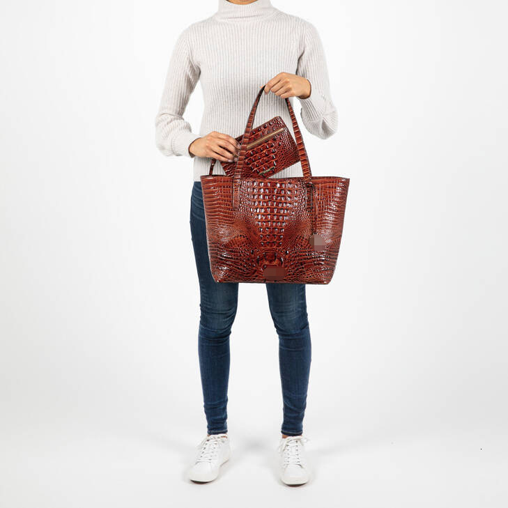 New European and American Cross-Border Amazon Independent Station Handheld Tote Bag Mother-Daughter Retro Women's Bag Multi-Color Brahmin Crocodi