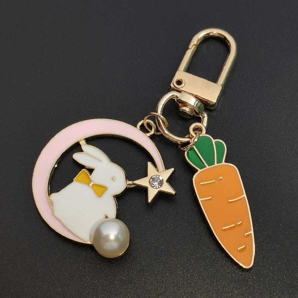 Colorful Enamel Metal Butterfly Flower Rabbit Keychain TrenDY Cat Keyring Pendant Key Ring Chain Women Girls AccESSory H260318 - view 3