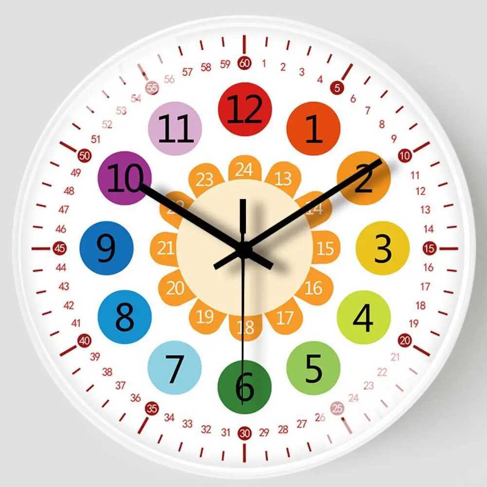 Silent Wall Clock For StudentTeaching Clock For ClassroomsNon Ticking Learning ClockWall DecorEducational Tool D260318