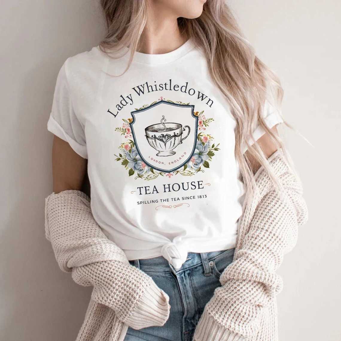 Teacup Lady Whistledown Shirt Women Graphic Harajuku T-shirt Unisex Fashion Manga Y2k Tshirt kawaii Vintage Tops FemaleT260317