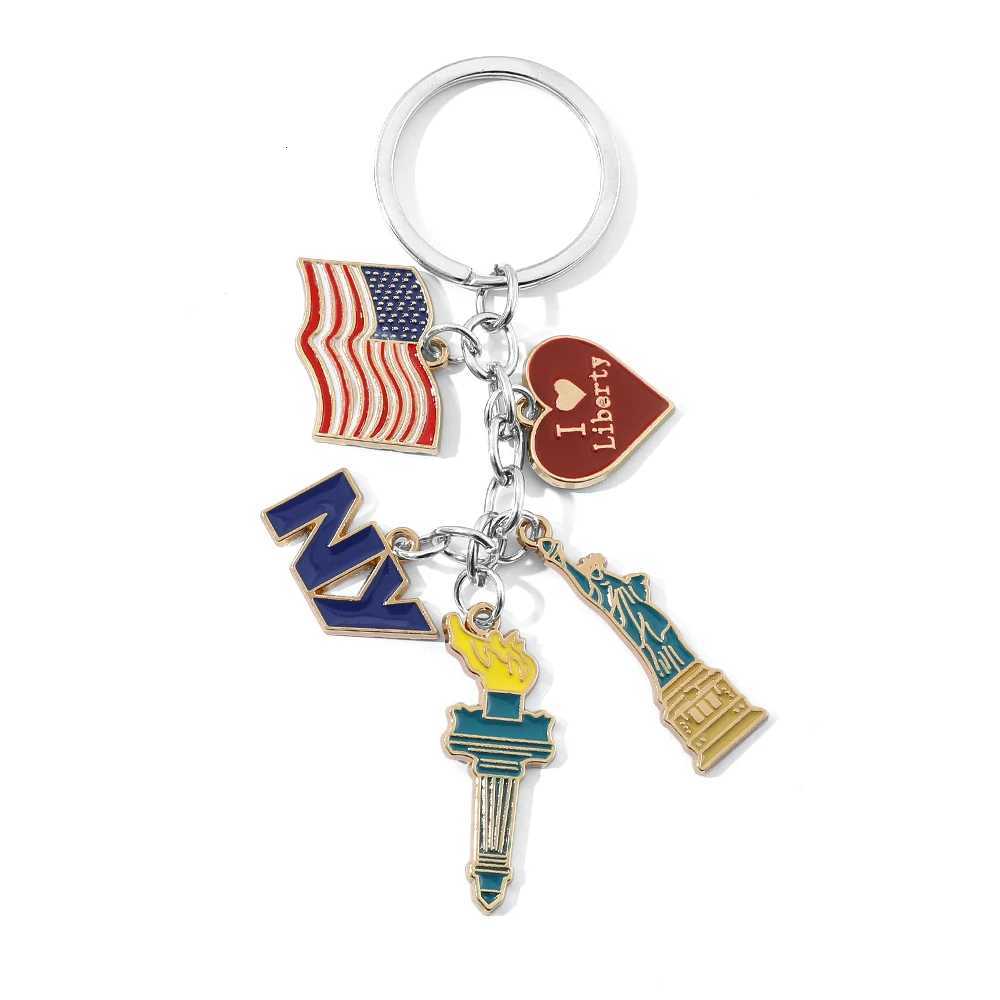 Statue of Liberty Decorations Independence Day Keychain Bag Pendant Heart Decorative Keying Backpack Liberty Pendant Accessories H260318