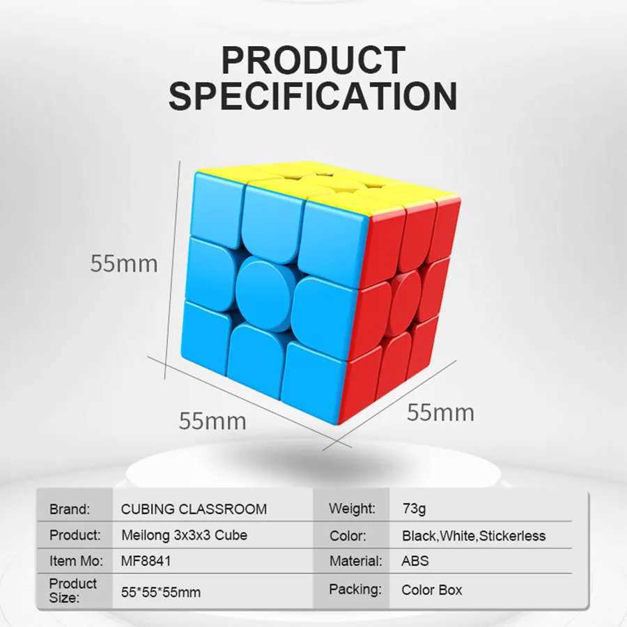 MoYu MeiLong 3x3x3 Stickerless Magic Cubes Speed Puzzle Cubo Magico Adult Toys Game Birthday Christmas Gifts For Children H260314