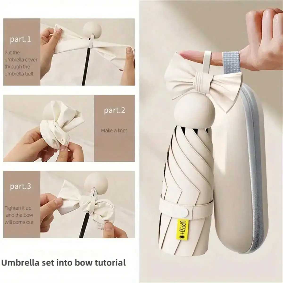 Compact black mini capsule umbrella - portable foldable manually open with sun protection coating durable design with H260318 - view 7