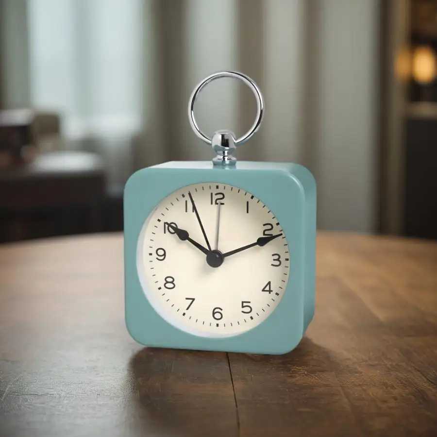 1PC metal ring snooze alarm clock One click snooze for 5 minutes or backlight Used for bedroom headboard decoration D260318