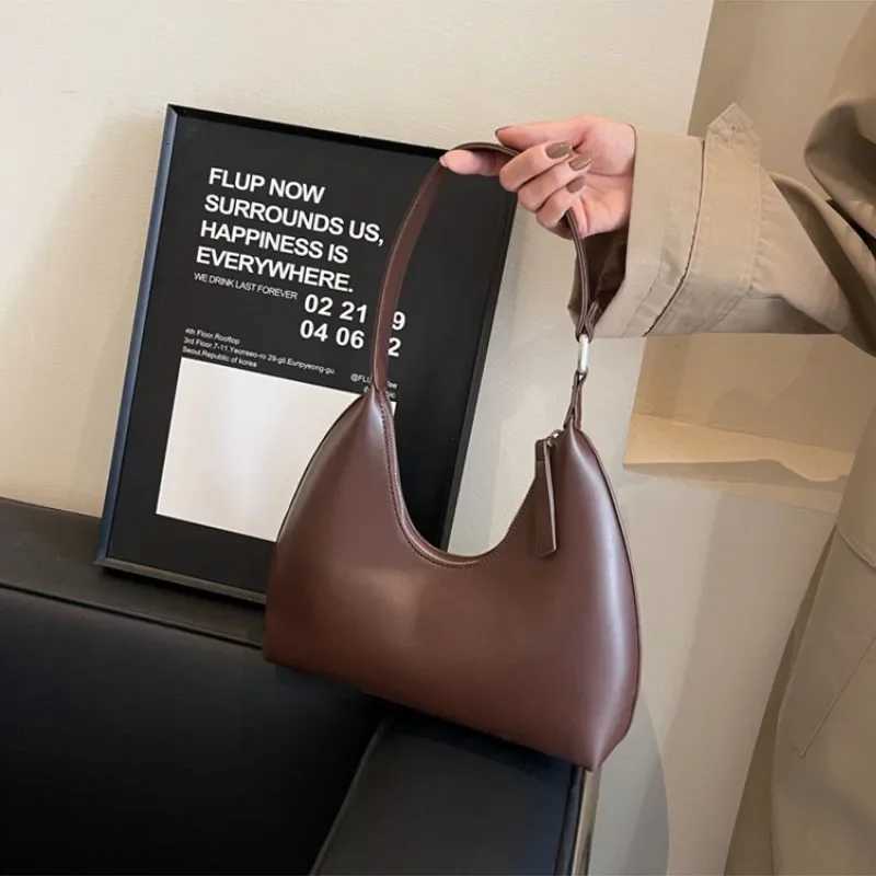 2025 Trend Women Shoulder Bags Solid Color PU Leather Underarm Bags Luxury Lady Armpit Bag Versatile Designer Purses and HandbagZ260317