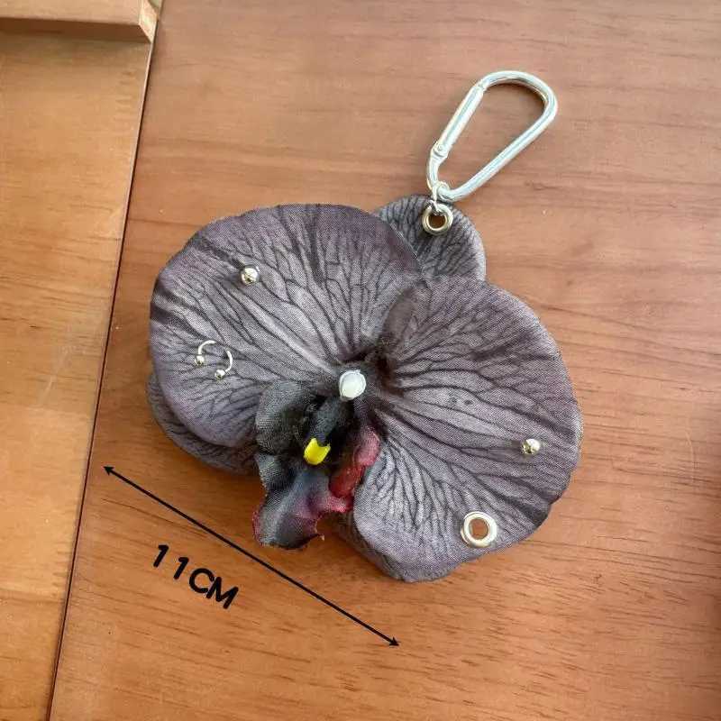 Sweet Exquisite Phalaenopsis Orchid Keychain Creative Simulation Flower Pendant Fashion Backpack Hangings Decor Accessories Gift H260318 - view 7
