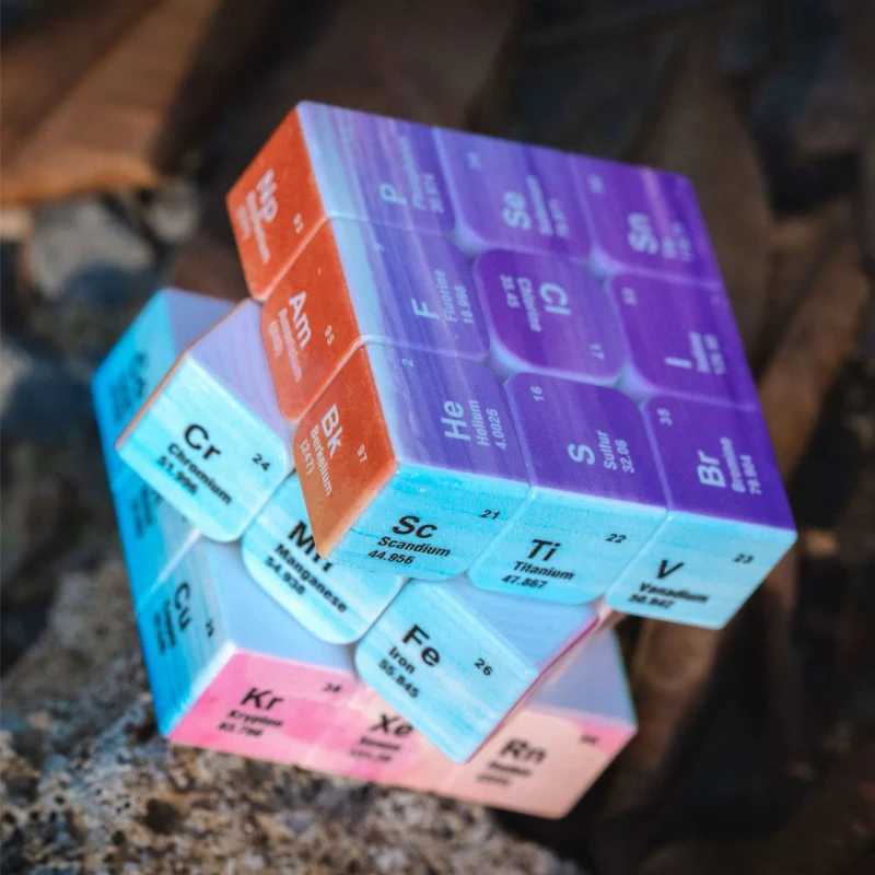 Educational Puzzle Cube 3x3x3 Periodic Table of Elements Chemical Learning Resources Toys For Kids Cubo Mgico Zauberwrfe H260314