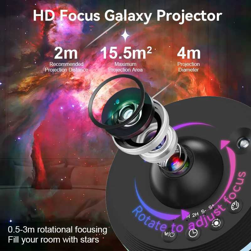 12 IN 1 Galaxy Star Projector with Meteor Ultra Clear Night Light Lamp Rotary Space Ball Planetarium Projector Lights for Kids G H260318