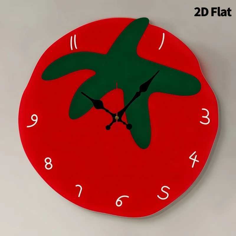 Creative Tomato Design Silent Wall Clock Living Room Bedroom Office Kitchen And Cafe Decor Gift For Family And Friends D260318