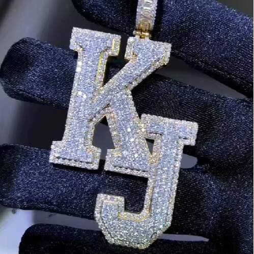 Custom Iced Out Moissanite Five Star Pendant with VVS Diamonds for Hip Hop Protection Charm and White Gold Accents