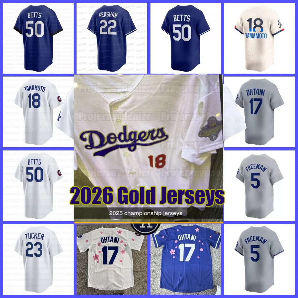 Dodgers Shohei Ohtani 2026 Gold Jersey Yoshinobu Yamamoto Kyle Tucker Edwin Diaz Enrique Hernandez Freddie Freeman Mookie Betts Sasaki