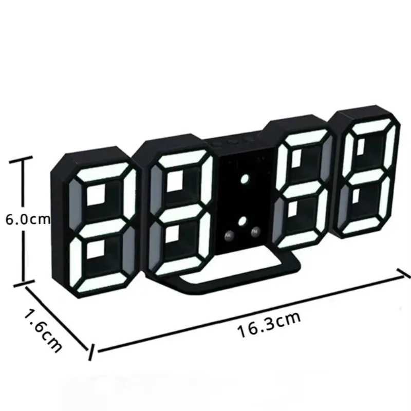 Table 3D LED Digital Alarm Clock Wall Clock Time/Date/Temperature for Home Kitchen Offices Clock Decoration Garden Clocks D260318