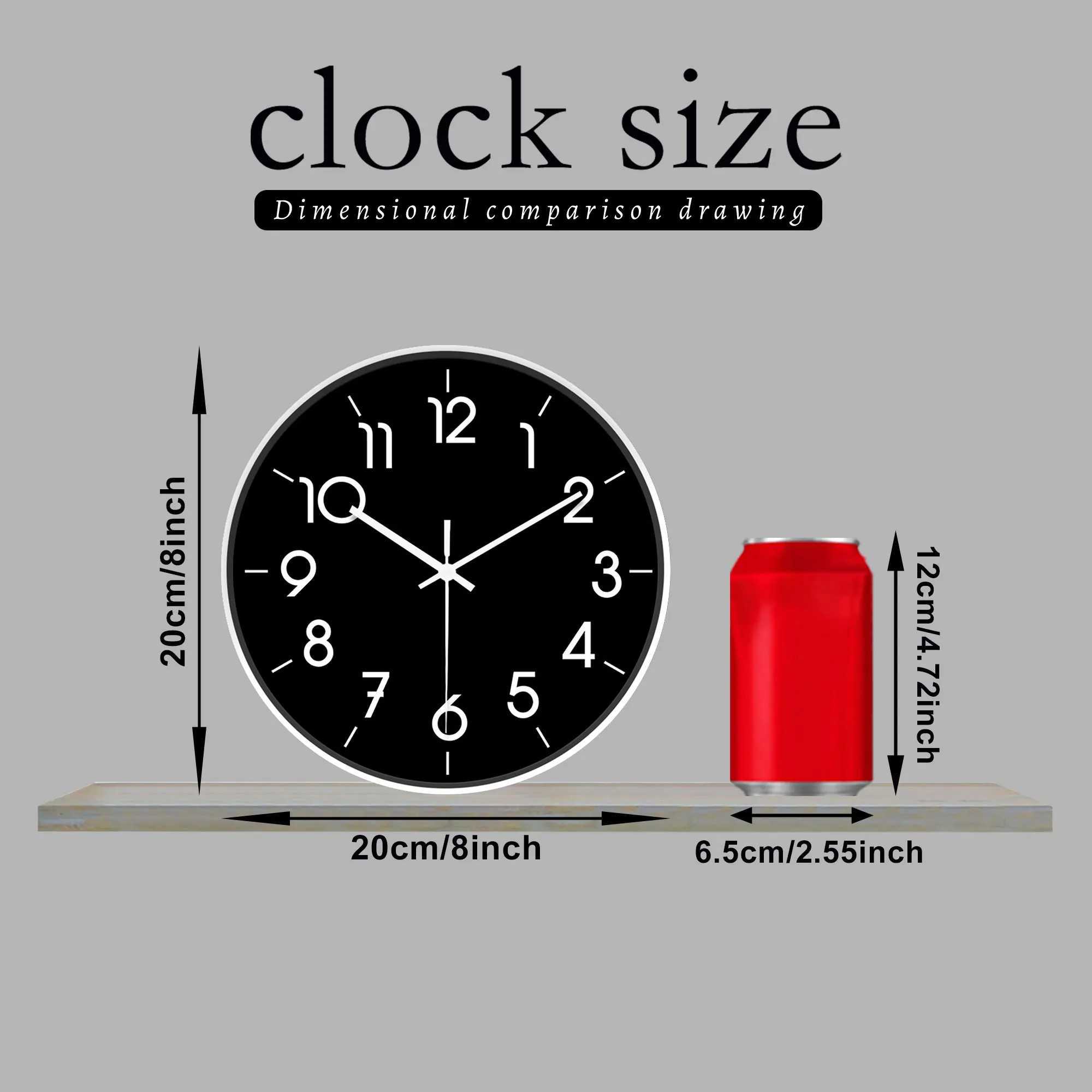 Round Minimalist Black - and - White Wall Clock Classic Simple Decor Batteries Not Included 10-16 Inches D260318