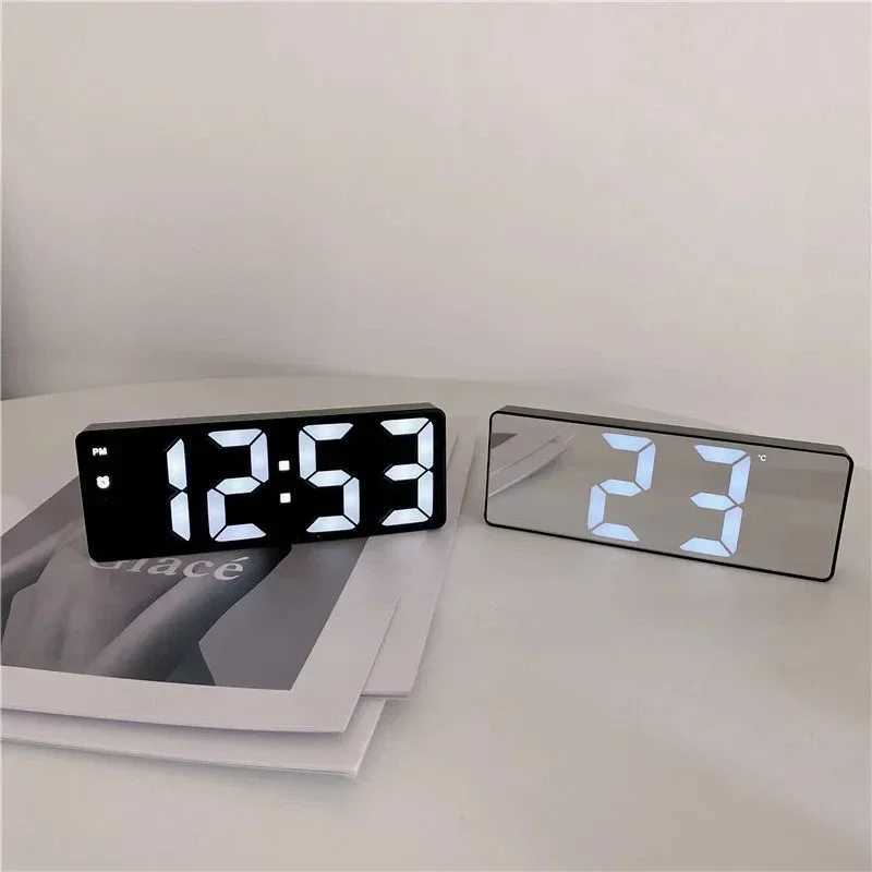 Led Digital Alarm Clock Led Night Mode Control Watches Table Decorations Chargeable Snooze Electronic Voice Music Home Wall Desk D260318