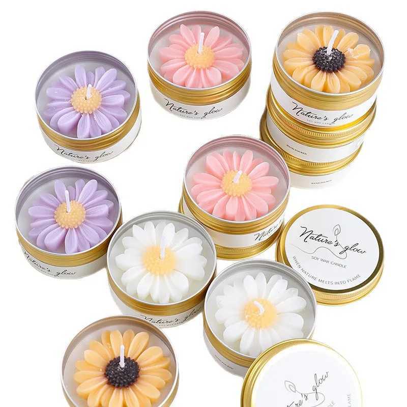 1PC Small Tin Can Chamomile Scented Candle Handmade Soybean Wax Scented Candle Creative Souvenir Home Decoration D260318