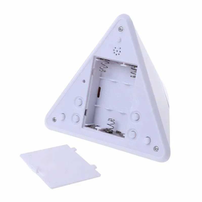 Pyramid Shape Multifunction LED Backlight Digital Display Time Thermometer Calendar Alarm Clock Table Desk Clock D260318