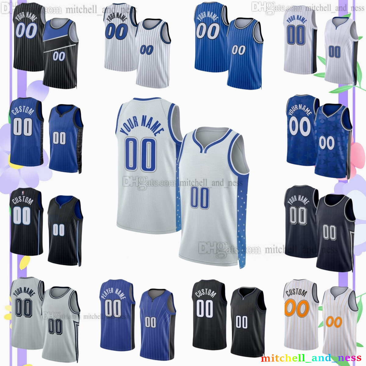 Custom New City 5 Paolo Banchero Printed Basketball Jersey 22 Franz Wagner 3 Desmond Bane 0 Anthony Black 34 Wendell Carter Jr. Jalen Suggs Moritz Wagner Jerseys Shorts