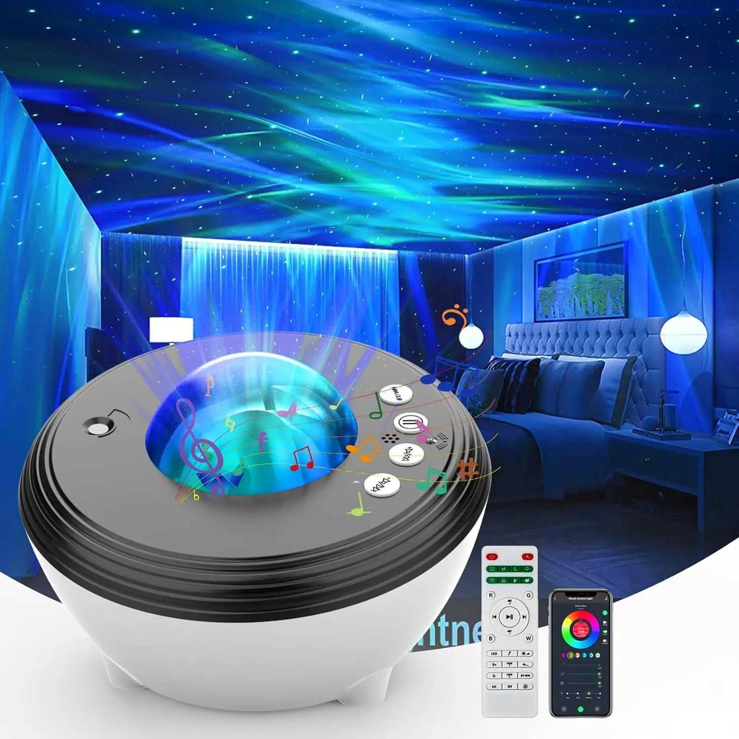 Star Projector Northern Light Aurora Projector With Bluetooth Function and Remote Control Galaxy Light Projector for Kids Adults H260318