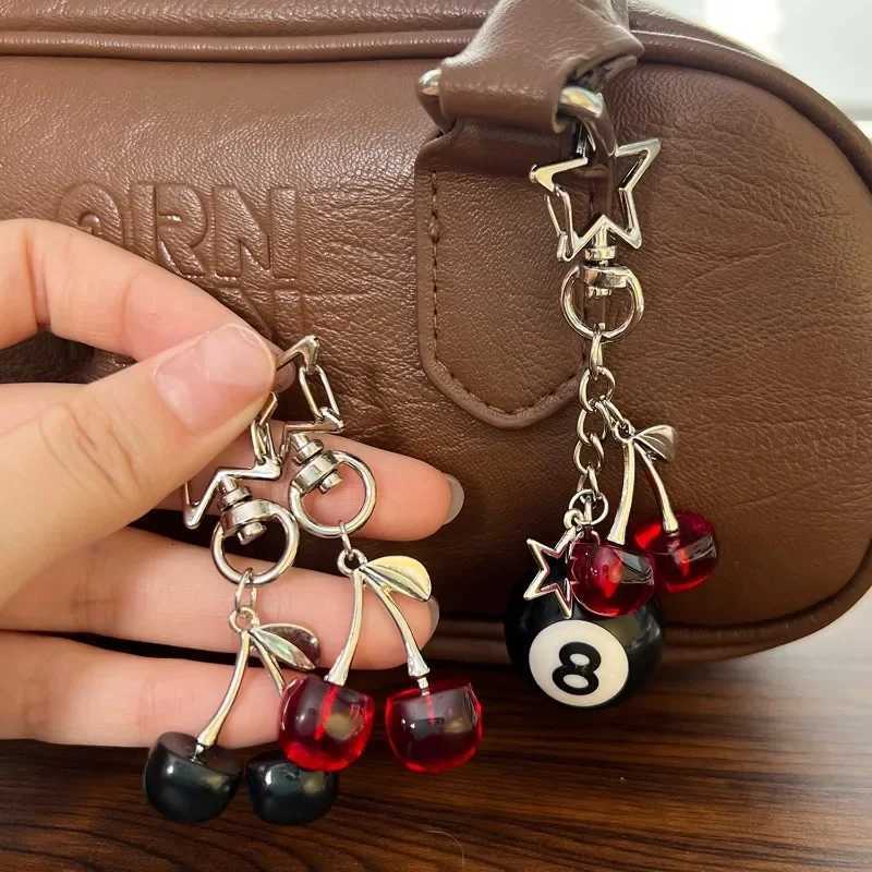 Creative 8 Ball Fruit Cherry Star Keychain Kawaii for Women Y2K Handmade Key Strap Wallet Keyrings Bag Pendant Accessories H260318 - view 7