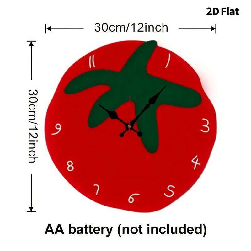 Creative Tomato Design Silent Wall Clock Living Room Bedroom Office Kitchen And Cafe Decor Gift For Family And Friends D260318