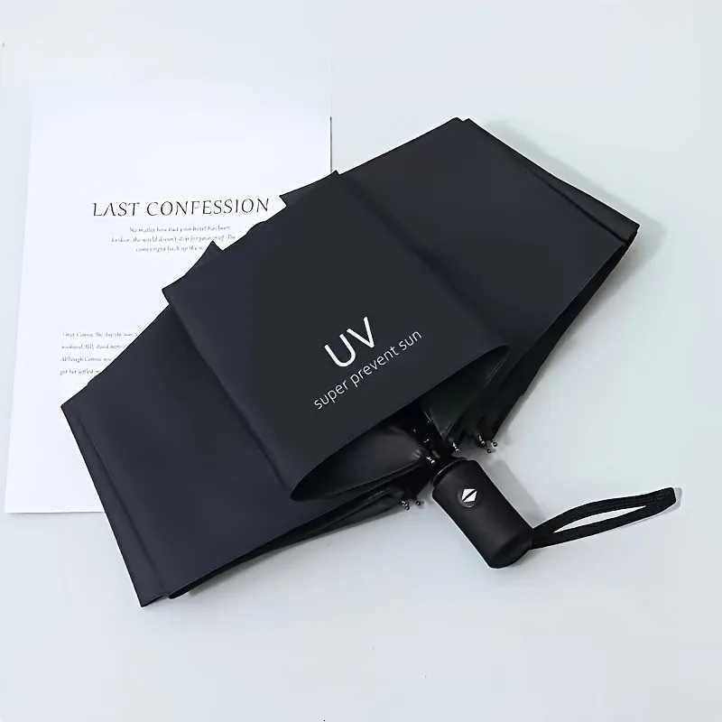 8-Rib Automatic High Quality Umbrella - One-Touch Open/Close Compact Foldable Design for Men Women Navy Black Business H260318 - view 7