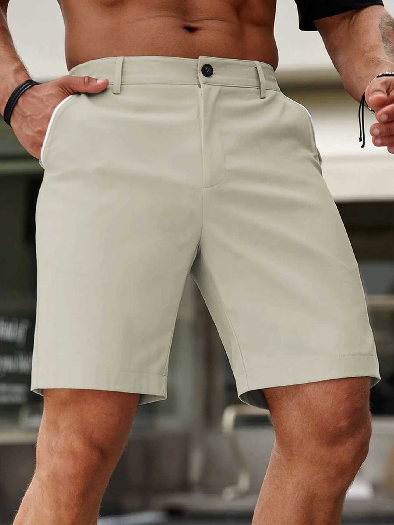 Mens Casual Knee Pants Comfortable Golf Shorts Lightweight Stretch Casual Hiking Pants Summer Business Streetwear M260318