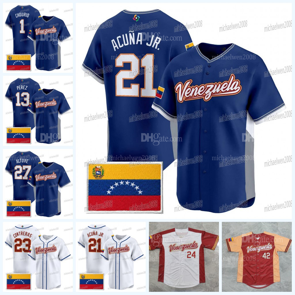 Ronald Acuna Jr. Team Venezuela 2026 WBC World Baseball Classic Champion Jersey Gleyber Torres Salvador Perez Jose Altuve Luis Arraez Jackson Chourio Contreras 234
