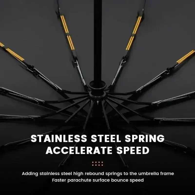 anti-ultraviolet foldable umbrella Thick and durable 12-rib black glue fully automatic umbrella for both sunny and rainy use H260318 - view 5