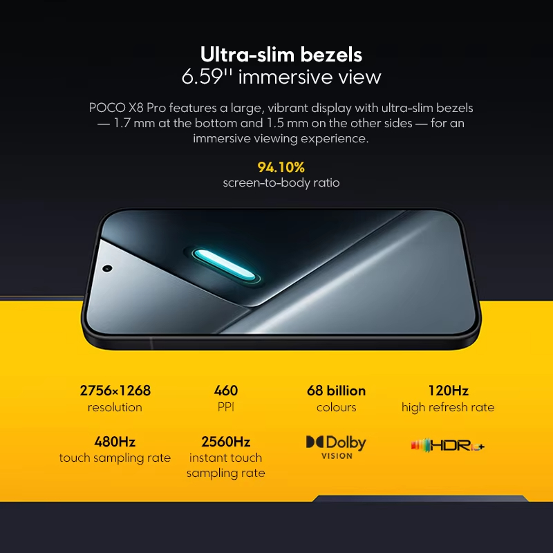 Global Version POCO X8 Pro 5G 120Hz Ultra-Bright AMOLED DisplaySmartphone 1.5K Dimensity 8500-Ultra NFC 50MP