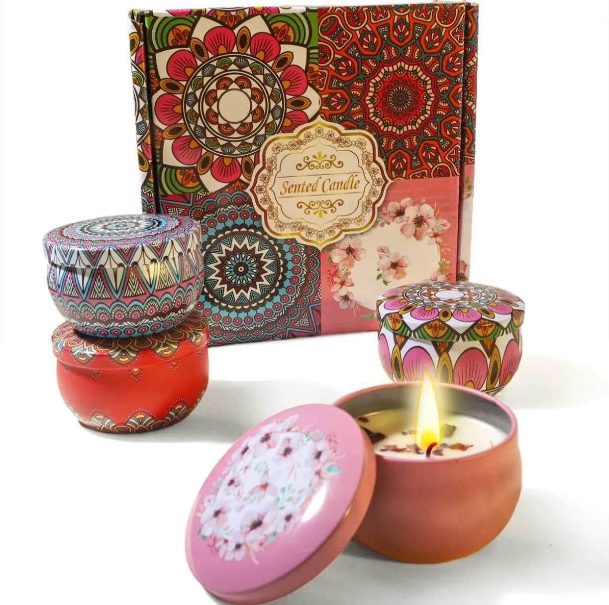 Plant Soy Wax Dried Flower Scented Candles Aromatherapy for Wedding Birthday Gifts Home Fragrance D260318