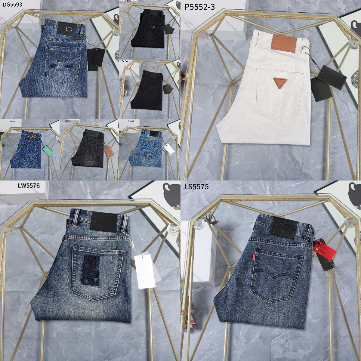 Men's men's retro streetwear, fashion designer jogging pants, motorcycle jeans, casual trousers, tailored jeans in sizes 29-42