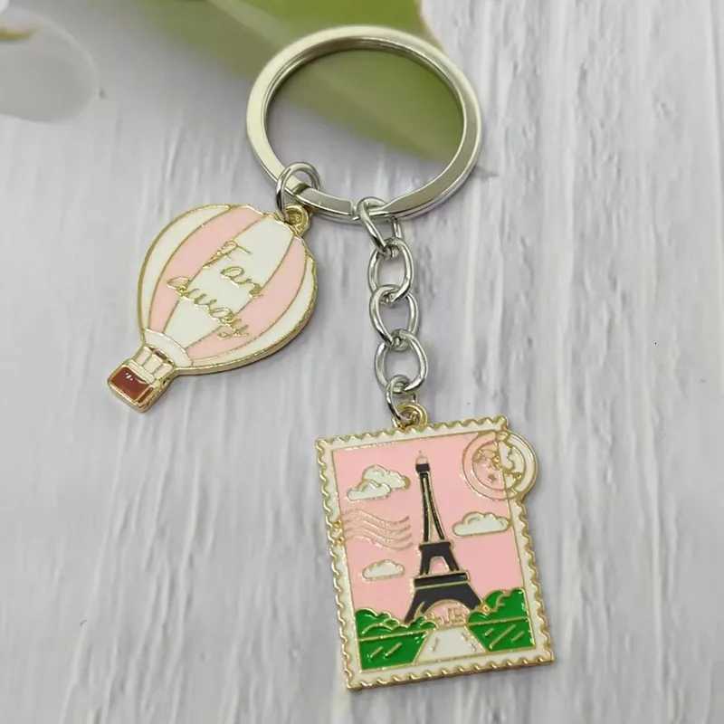 New Fashion Enamel Travel Tower Stamps hot air balloon Metal Keychain Souvenir Gift for Paris Tour H260318 - view 3