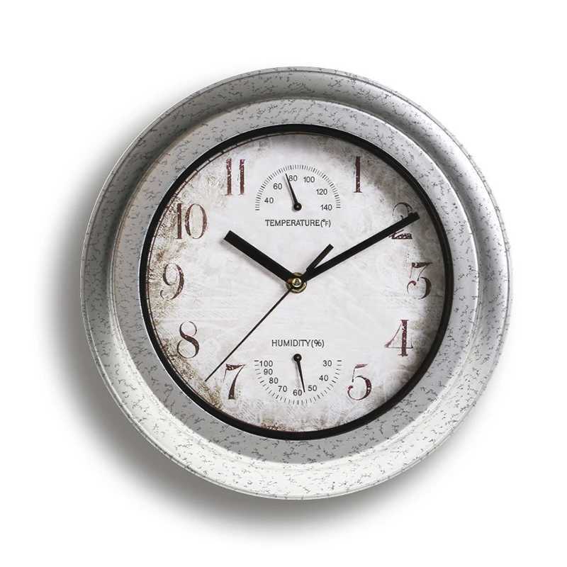 12 Inch Outdoor Waterproof Wall Clock Bathroom Kitchen Patio Shop Living Room Decorative Wall Clock Stylish Silent Wall Clock D260318