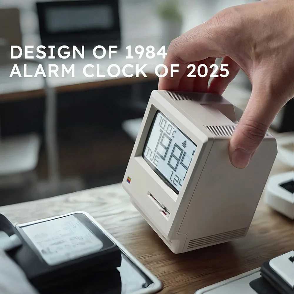 60 hours Standby Retro Maclock Alarm Clock Student Specific Wake-Up Artifact Desktop Decor Electronic Display Creativity Clock D260318