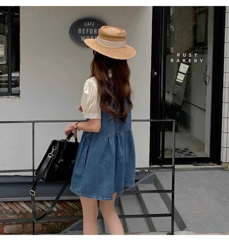 Cowboy Shoulder Strap Dress Fe Design Sense Niche Spring And Autumn Slimming Sveless Camisole Vest Short SkirtXJ260318