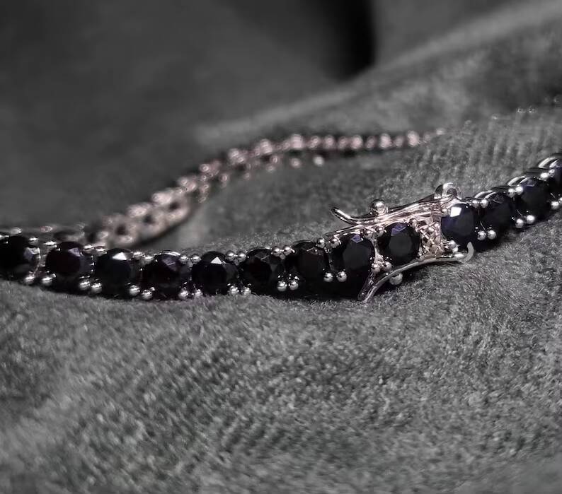 Wholesale Price 3mm 4mm 5mm Moissanite Tennis Bracelet Chain Black Moissanite Hip Hop S925 Tennis Chain Moissanite Men