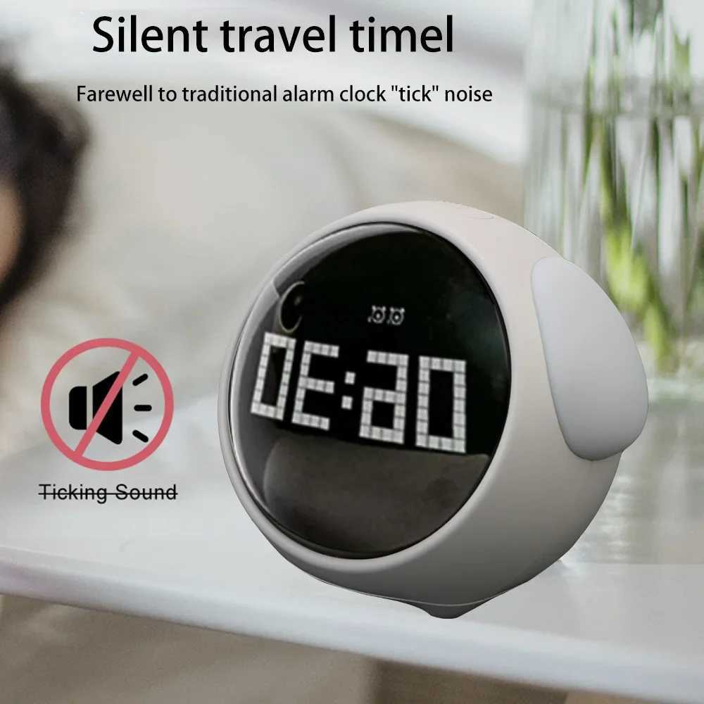 Night Light Cute Expression Alarm Clock Child Alarm Clock Voice Controlled Light Multifunctional For Home Thermometer D260318